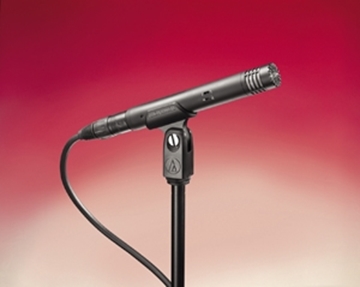 Picture of End-address cardioid condenser microphone (Fixed-charge back plate, permanently polarized)