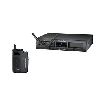 Picture of System 10 PRO Digital Wireless System includes: ATW-RC13 rack-mount receiver chassis, ATW-RU13 receiver unit and ATW-T1001 UniPak transmitter
