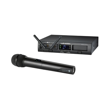 Picture of System 10 PRO Digital Wireless System includes: ATW-RC13 rack-mount receiver chassis, ATW-RU13 receiver unit and ATW-T1002 Handheld transmitter