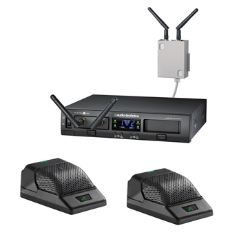 Picture of Rackmount Digital Wireless System with ATW-RC13 Rackmount Receiver Chassis, ATW-RU13 x2 Receiver Unit and ATW-T1006 x2 Boundary Microphone/Transmitter