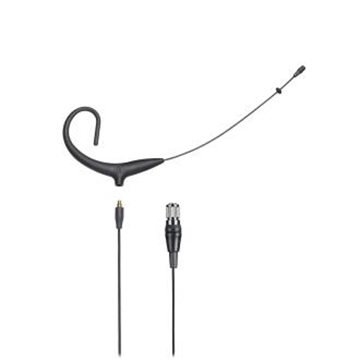 Picture of MicroSet omnidirectional condenser headworn microphone with 55" detachable cable term. with cH-style screw-down 4-pin connector for use with cH-style bodypk transmitters, black
