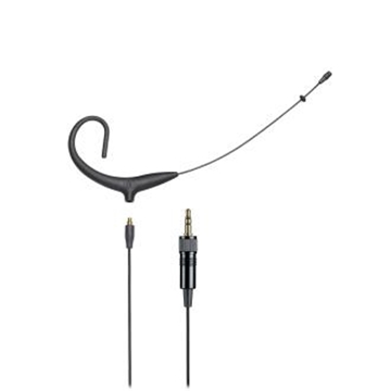 Picture of MicroSet omnidirectional condenser headworn microphone with 55" detachable cable term. with 3.5mm locking mini-plug for Sennheiser wireless (color: black)