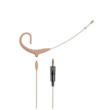 Picture of MicroSet omnidirectional condenser headworn microphone with 55" detachable cable term. with 3.5mm locking mini-plug for Sennheiser wireless, color: beige