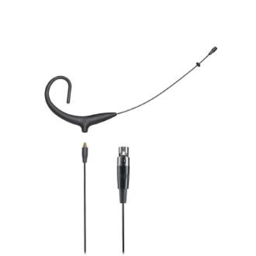 Picture of MicroSet omnidirectional condenser headworn microphone with 55" detachable cable term. with TA4F-type connector for Shure wireless, color: black