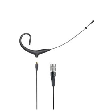 Picture of MicroSet omnidirectional condenser headworn microphone with 55" detachable cable term. with locking 4-pin connector for use with cW-style body-pack transmitter, color: black