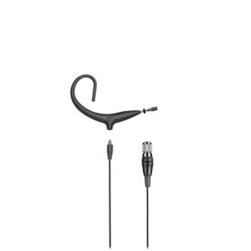 Picture of MicroSet omnidirectional condenser headworn microphone with 55" detachable cable term. with cH-style screw-down 4-pin connector for use with cH-style body-pack transmitter, black