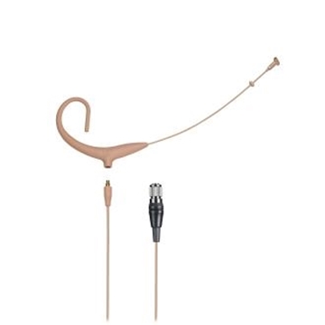 Picture of MicroSet cardioid condenser headworn microphone with 55" detachable cable terminated with cH-style screw-down 4-pin connector for use with cH-style body-pack transmitter, beige