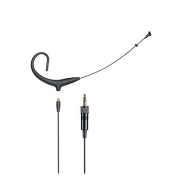 Picture of MicroSet cardioid condenser headworn microphone with 55" detachable cable terminated with 3.5mm locking mini-plug for Sennheiser wireless, black