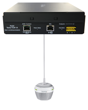 Picture of AVB Beamtracking Ceiling Microphone with POE+ Amplifier