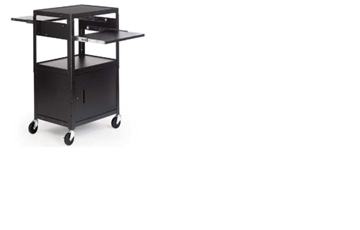 Picture of Adjustable Multimedia Cart with Cabinet, Electrical Unit  4" Caster