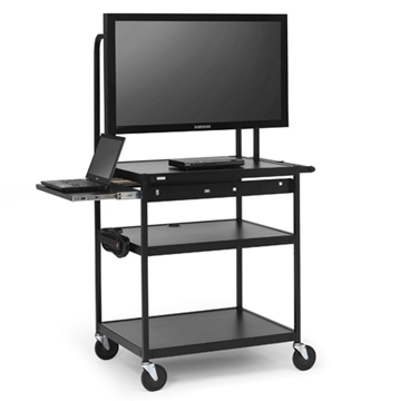 Picture of Flat Panel Cart with Laptop Shelf, for 26 to 42-inch Monitors with 6-Outlet Electrical