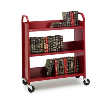 Picture of Single-Sided Slanted Shelves Duro Book Truck, Anthracite Finish