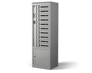 Picture of 10-Bay Locker, MIFARE Classic RFID, Keypad, 480x800 LCD Display, AC Charging, Ethernet, Side Panels