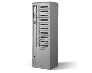 Picture of 10-Bay Locker, MIFARE Classic RFID, Keypad, 480x800 LCD Display, USB-A Charging, Ethernet, Side Panels