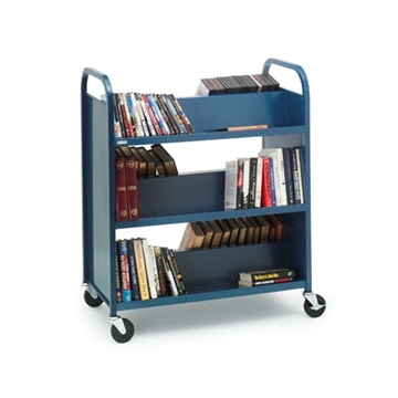 Picture of Double-Sided Slanted Shelves Book Truck
