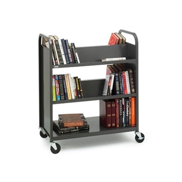 Picture of Double-Sided Combo Shelves Book Truck, Topaz Finish