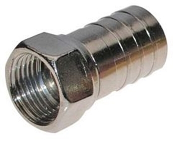 Picture of "F" Type Male Cable Mount Connector for RG-6 Cable with Attached 1/2" Crimp Ring