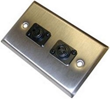 Picture of 1 Gang Stainless Steel Wall Plate, Loaded with Two CV-TCS415P