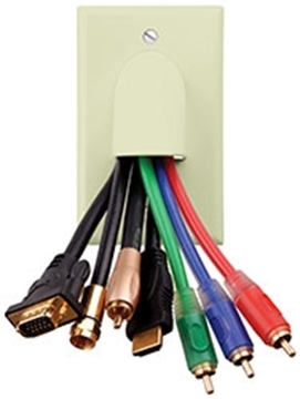 Picture of 1 Gang Bulk cable Wall Plate, Almond
