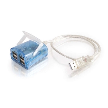 Picture of 4-Port USB 2.0 Laptop Hub with 1.5ft Blue LED Indicator Cable