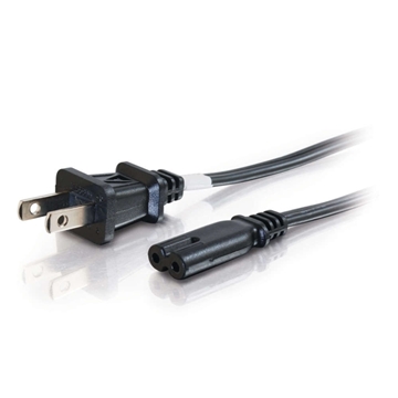 Picture of 6ft 18AWG 2-slot Non-polarized Power Cord (NEMA 1-15P to IEC320C7)