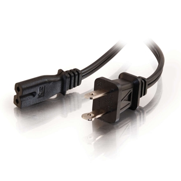 Picture of 6ft 18AWG 2-slot Polarized Power Cord (NEMA 1-15P to IEC320C7)