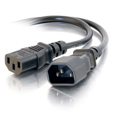 Picture of 1ft 16AWG 250V Computer Power Extension Cord (IEC320C14 to IEC320C13)