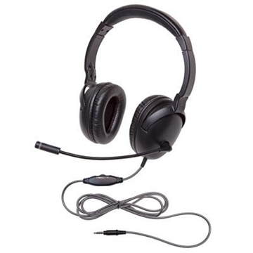 Picture of NeoTech Plus Series Headset, CaliTuff PVC-jacketed Cord, 4-conductor, Gold-plated, 3.5mm Stereo Plug, Noise-reducing, Unidirectional Microphone