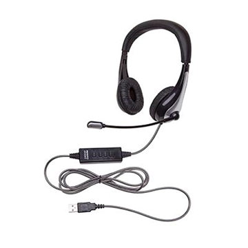 Picture of NeoTech Series Headset, CaliTuff PVC-jacketed Cord, USB Plug, Noise-reducing, Unidirectional Microphone