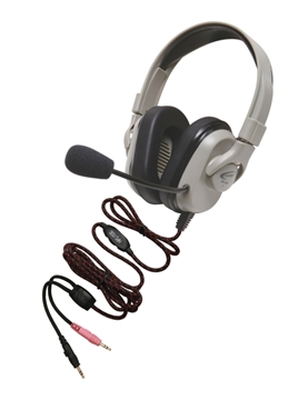 Picture of Wired Mac and PC Compatible Stereo Headset with Dual 3.5mm Adapter and 85dB Maximum Volume