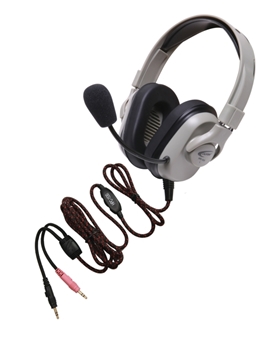 Picture of Wired Mac and PC Compatible Stereo Headset with Dual 3.5mm Adapter and In-line Volume Control
