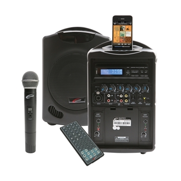 Picture of Wireless iPhone/iPod PA with Handheld Wireless Microphone