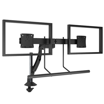 Picture of Dual Monitor Array Height Adjustable Dynamic Column Mount, Black
