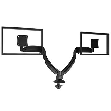 Picture of Dual Monitor Dynamic Desk Clamp Mount, 21.6" Extension, Black