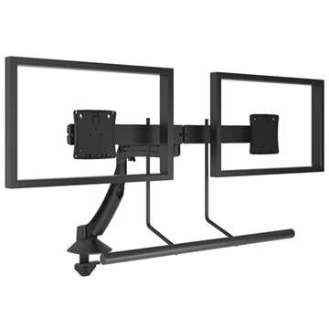 Picture of Dual Monitor Array Height Adjustable Dynamic Desk Clamp Mount, Silver