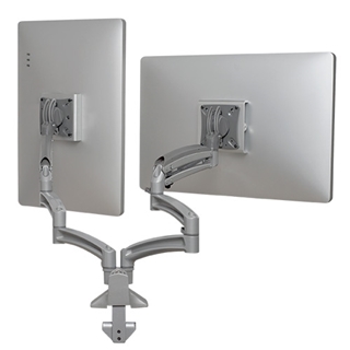 Picture of Kontour K1D Dual Monitor Dynamic Desk Mount, Extended Reach, Silver