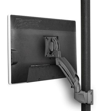 Picture of Single Monitor Dynamic Display Pole Mount, 12.69" Extension, Black