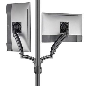 Picture of Kontour K1P Dynamic 2 Monitor Reduced Height Pole Mount, Black