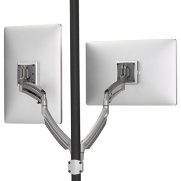 Picture of Dual Monitor Dynamic Display Pole Mount, Silver