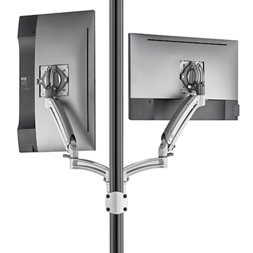 Picture of Kontour K1P Dynamic 2 Monitor Reduced Height Pole Mount, Silver