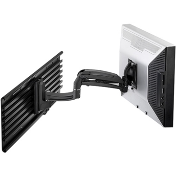 Picture of K1S Single Monitor Dynamic Height-adjustable Slat-wall Mount, Black