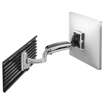 Picture of K1S Single Monitor Dynamic Height-adjustable Slat-wall Mount, Silver