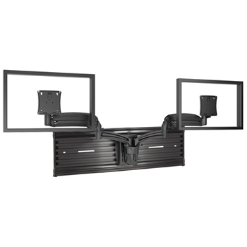 Picture of K1S Dual Monitor Dynamic Height-adjustable Slat-wall Mount, Black