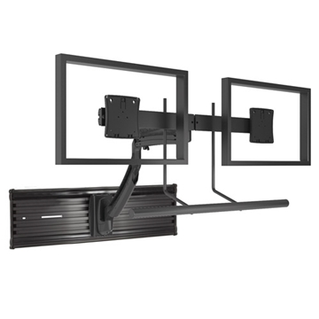Picture of K1S Dual Monitor Array Dynamic Height-adjustable Slat-wall Mount, Black