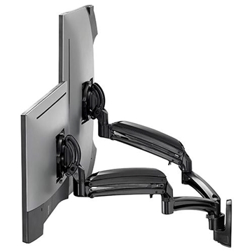 Picture of Kontour K1W Dynamic Wall Mount Reduced Height, 2 Monitors, Black