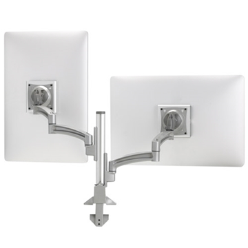 Picture of Dual Monitor Articulating Column Display Mount, 17.63" Extension, Silver