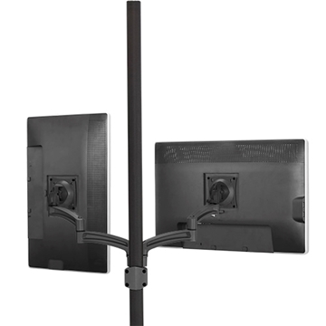 Picture of Dual Monitor K2P Articulating Pole Display Mount, 17.1" Extension, Black