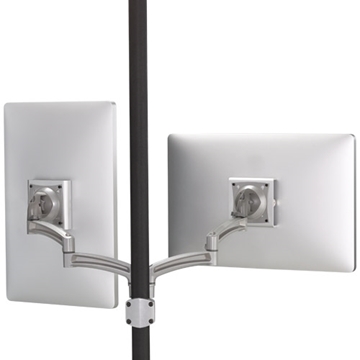 Picture of Dual Monitor K2P Articulating Pole Display Mount, 17.1" Extension, Silver