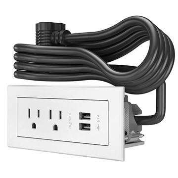 Picture of Furniture Radiant Power Centre, 2x AC Outlet, 2x USB-A Outlet, White
