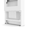 Picture of Impact Floor Standing Back-to-Back Kiosk, Portrait 40 White